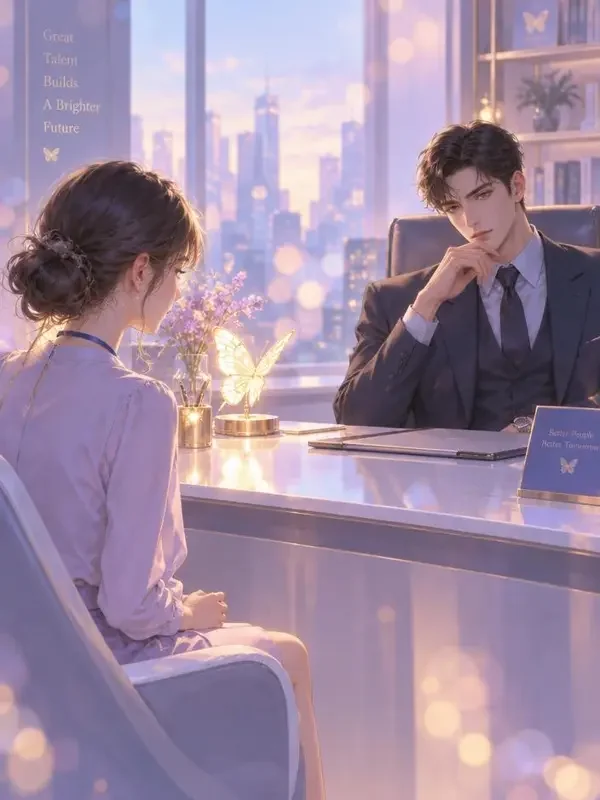 黄果AI短剧《时先生的隐婚妻》封面，都市隐婚甜宠的办公室场景