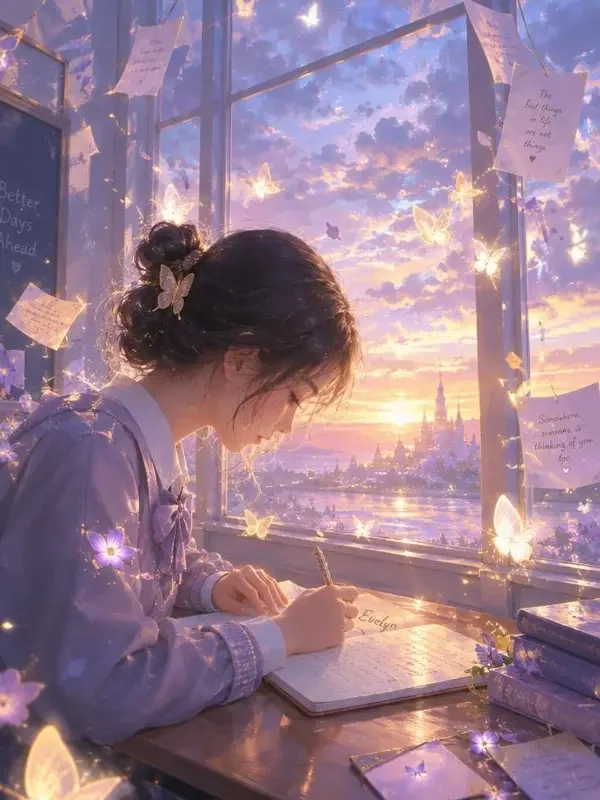黄果AI短剧《你的名字藏我心上》封面，少年暗恋的青春唯美插画